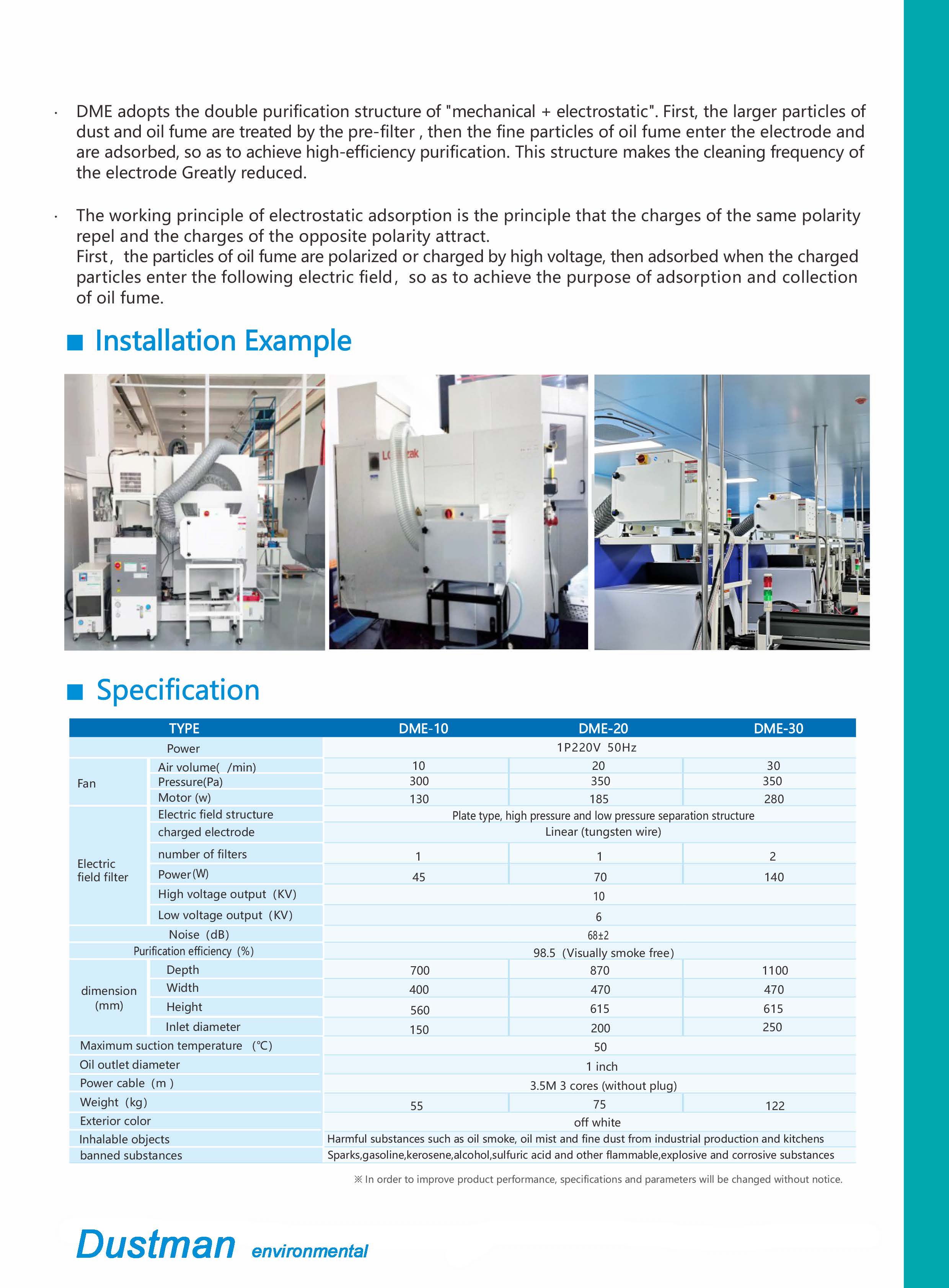 Electrostatic mist collector DME-Series